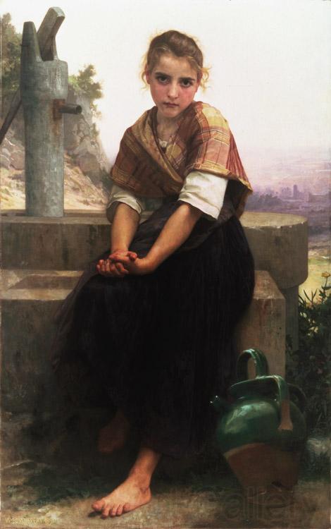 Adolphe William Bouguereau The Broken Pitcher (mk26) Norge oil painting art